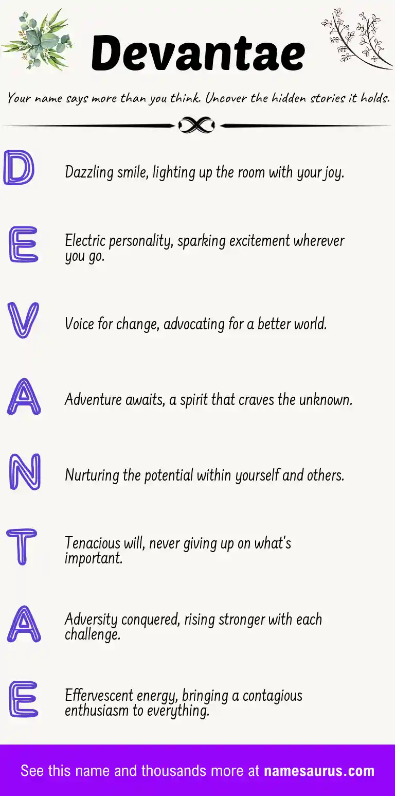 Acrostic poem about Devantae.