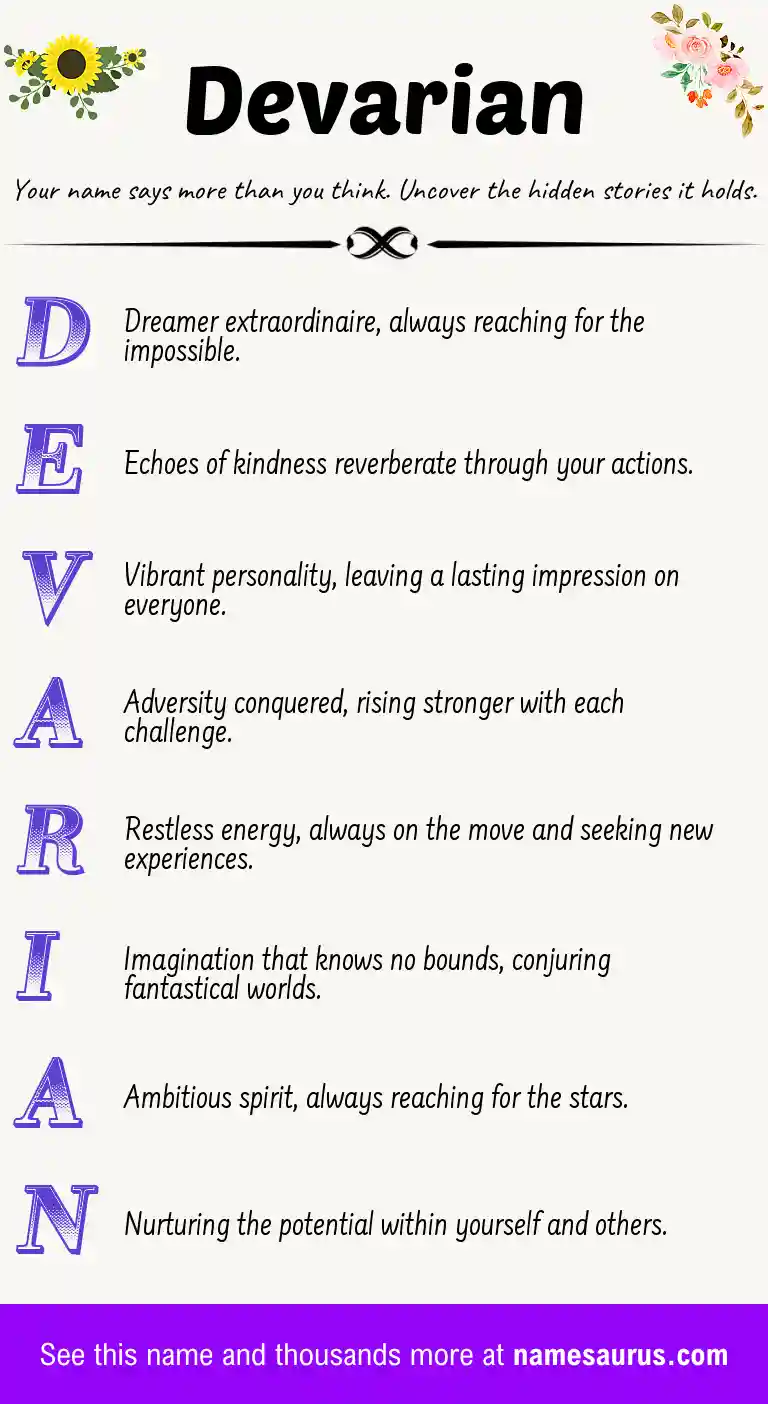 Acrostic poem about Devarian.