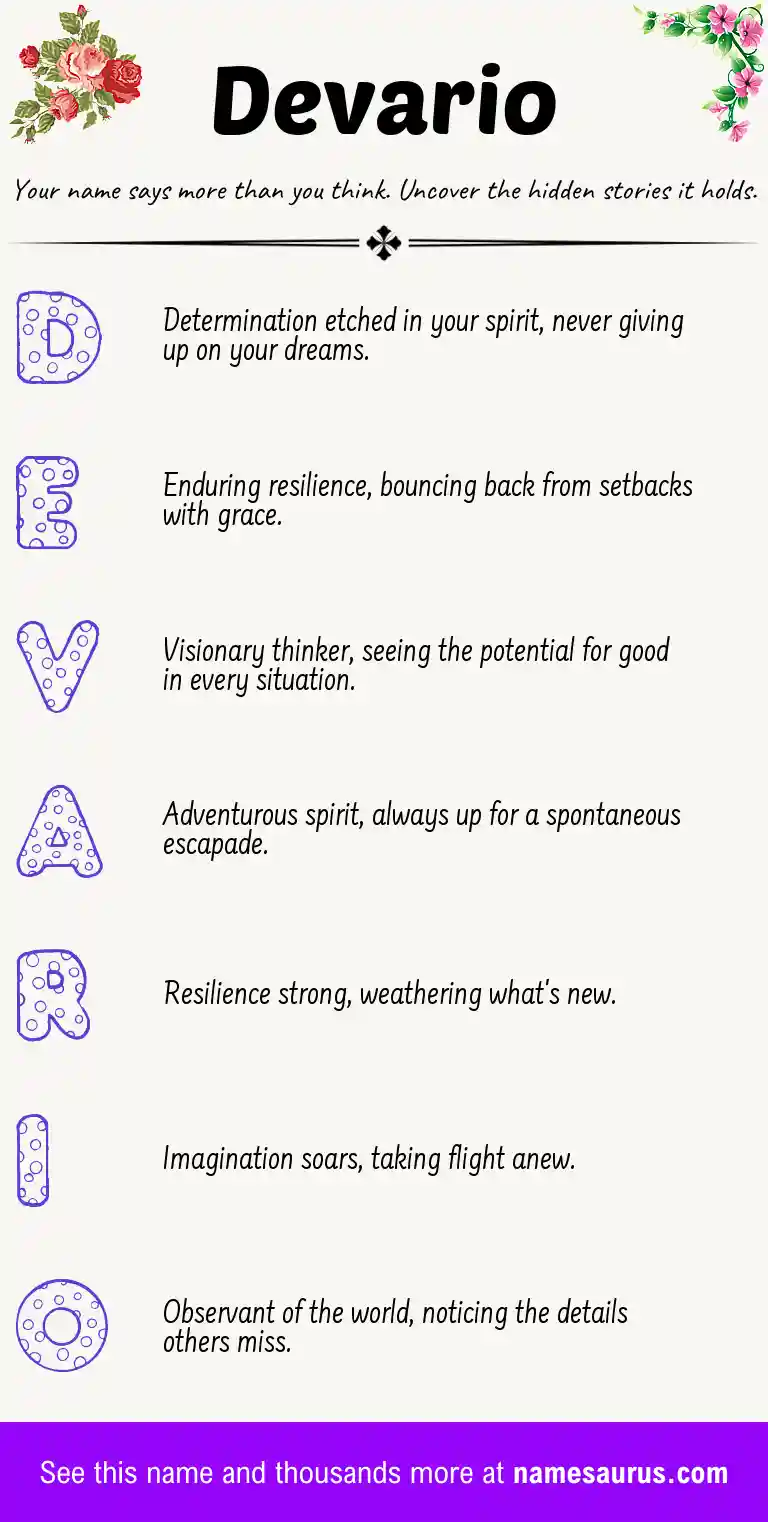 Acrostic poem about Devario.