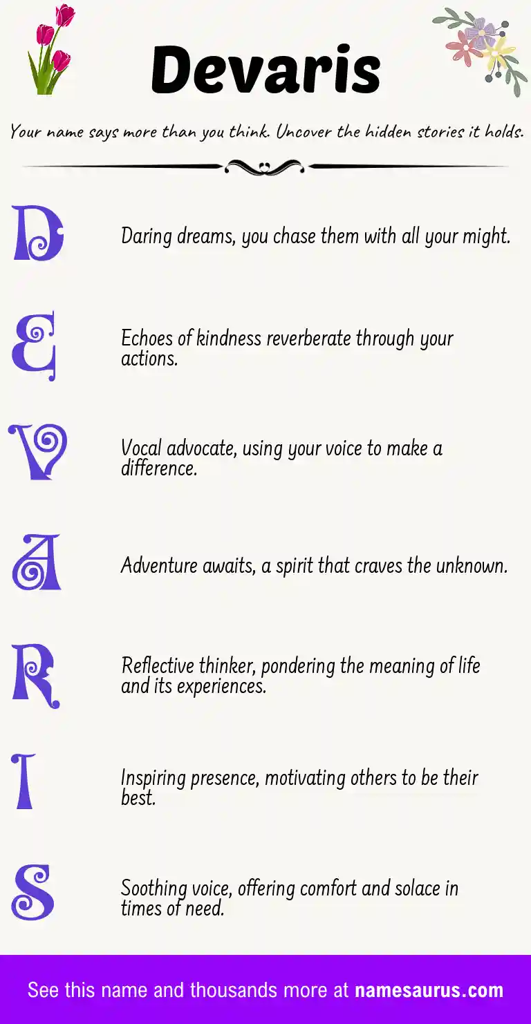 Acrostic poem about Devaris.