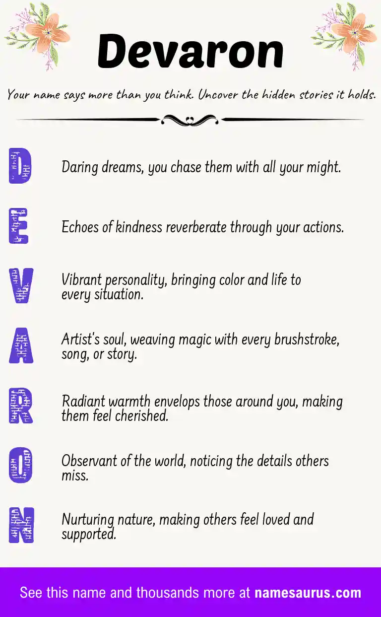 Acrostic poem about Devaron.