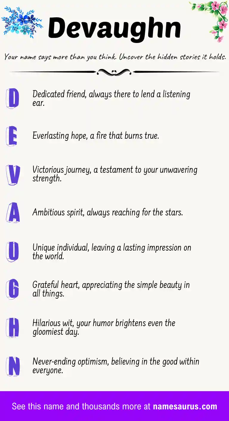 Acrostic poem about Devaughn.