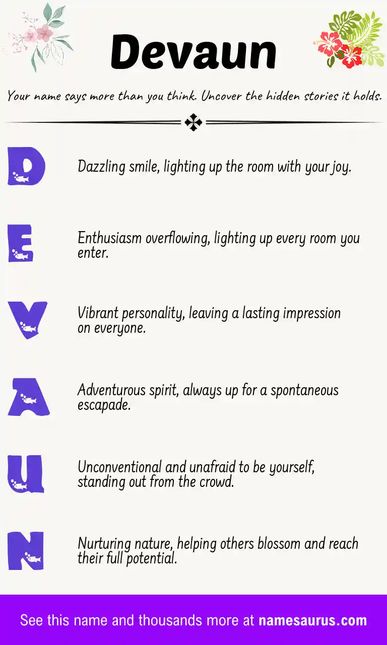 Acrostic poem about Devaun.