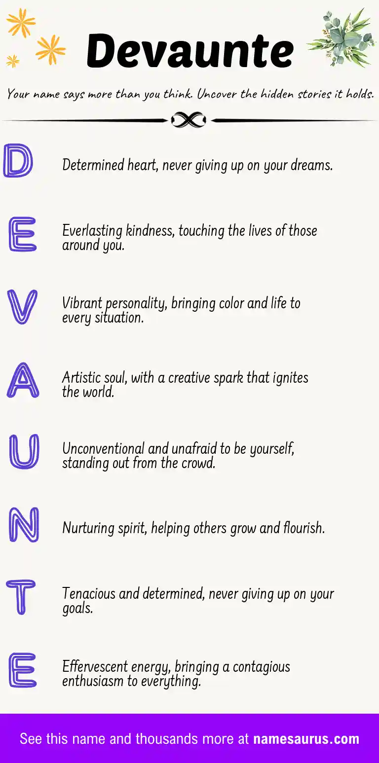 Acrostic poem about Devaunte.