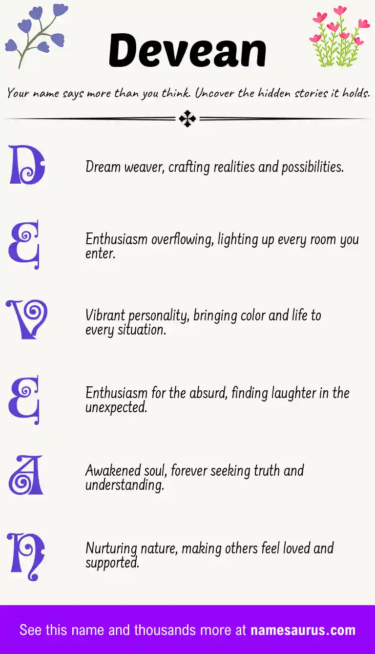 Acrostic poem about Devean.