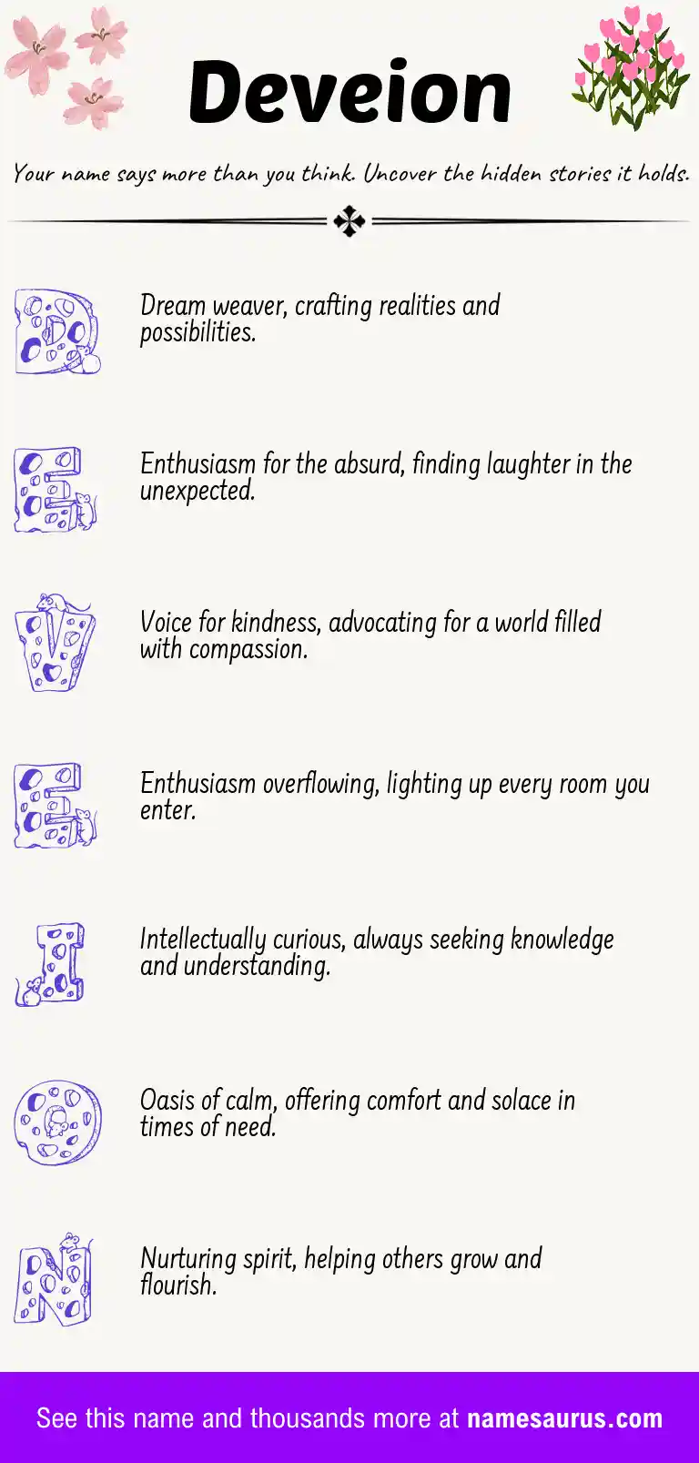 Acrostic poem about Deveion.