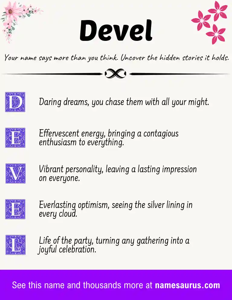 Acrostic poem about Devel.
