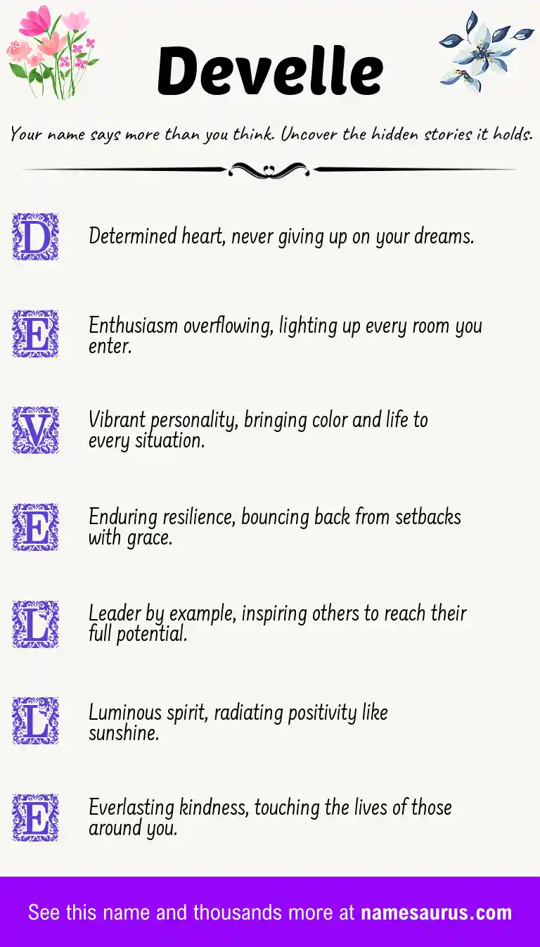 Acrostic poem about Develle.