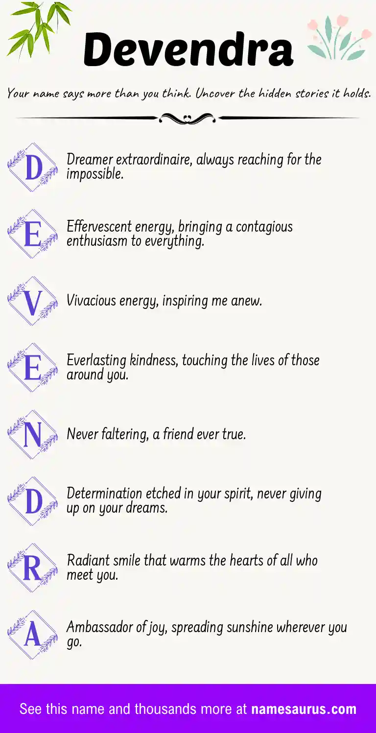 Acrostic poem about Devendra.