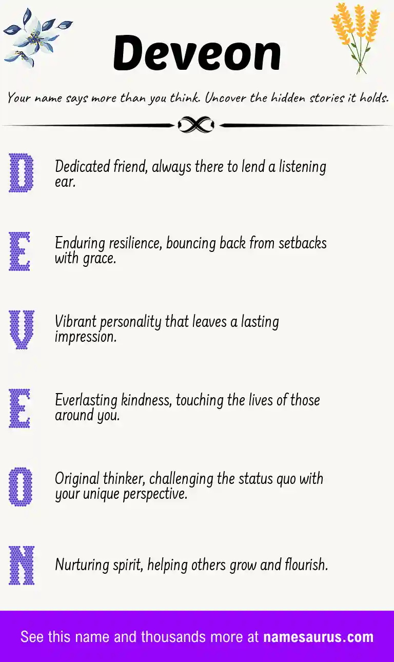 Acrostic poem about Deveon.