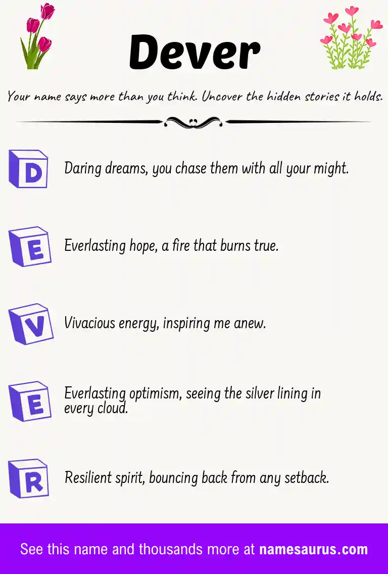 Acrostic poem about Dever.