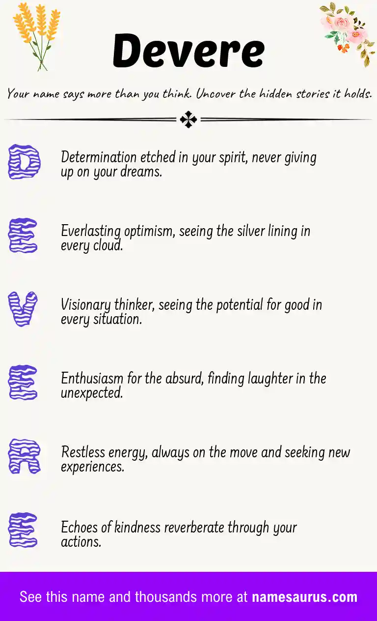 Acrostic poem about Devere.