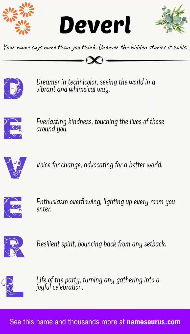Acrostic poem about Deverl.