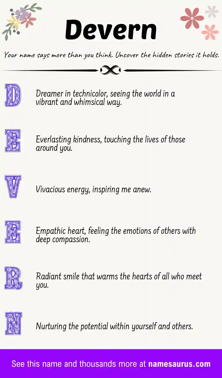 Acrostic poem about Devern.