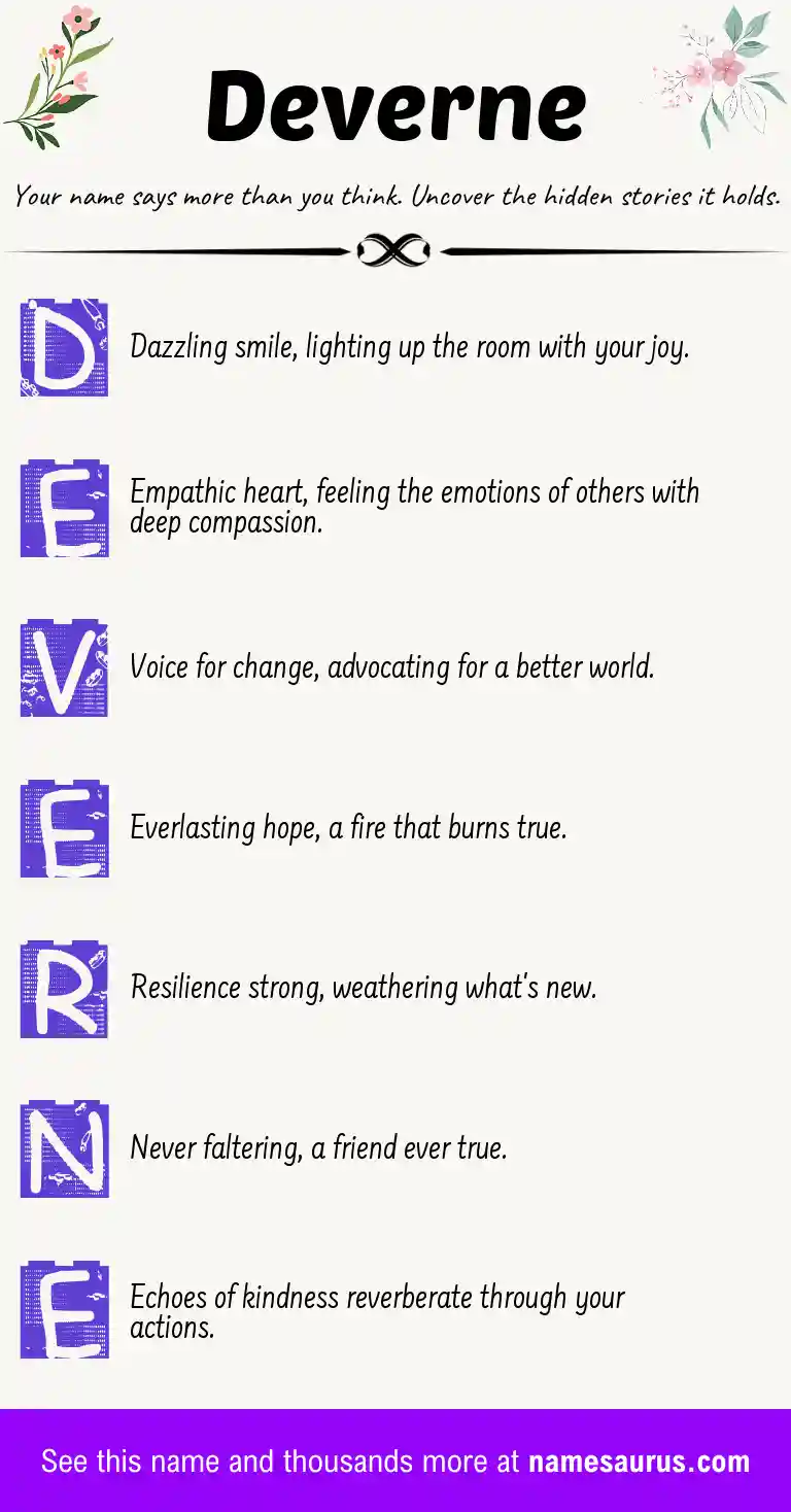 Acrostic poem about Deverne.