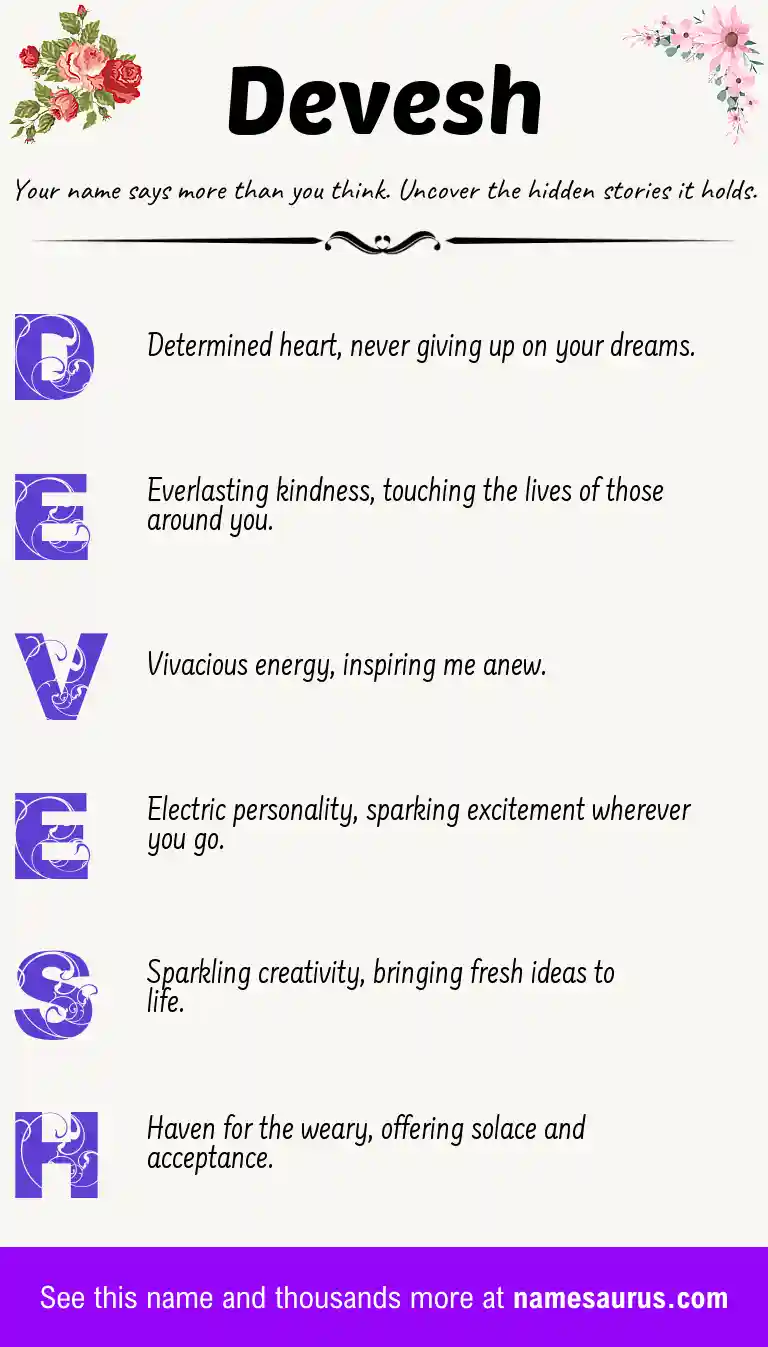 Acrostic poem about Devesh.