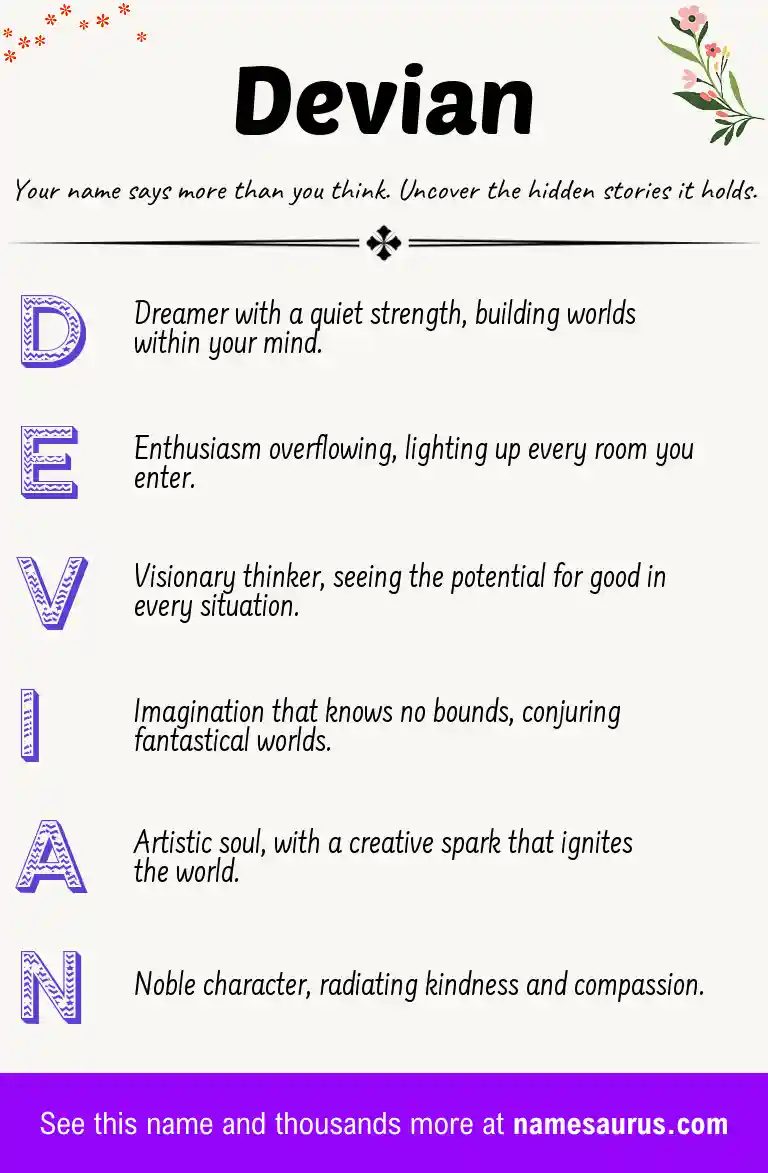 Acrostic poem about Devian.