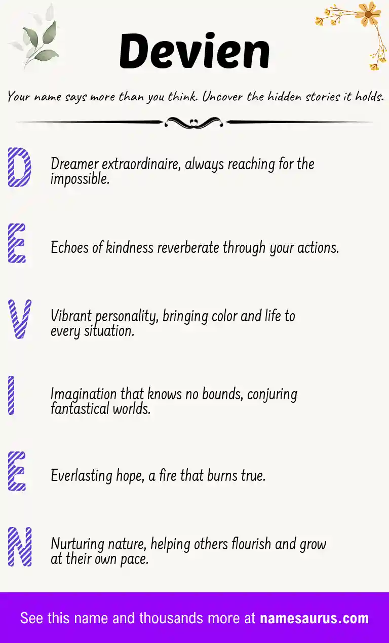 Acrostic poem about Devien.