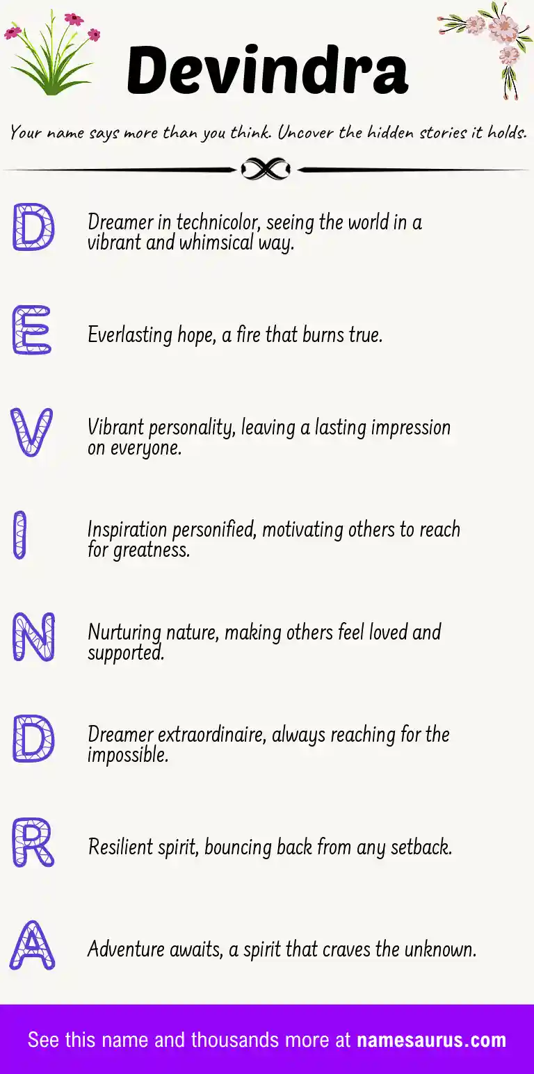 Acrostic poem about Devindra.