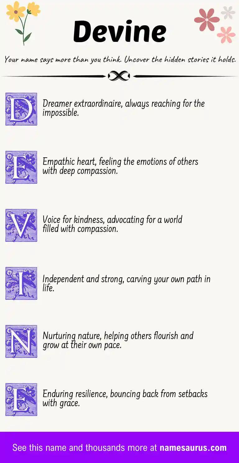 Acrostic poem about Devine.