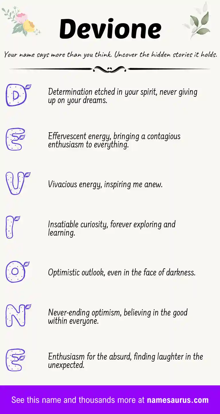 Acrostic poem about Devione.