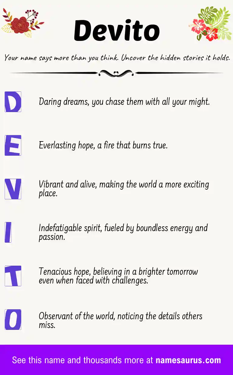 Acrostic poem about Devito.
