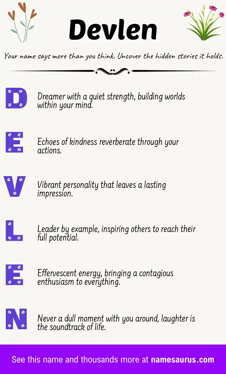 Acrostic poem about Devlen.