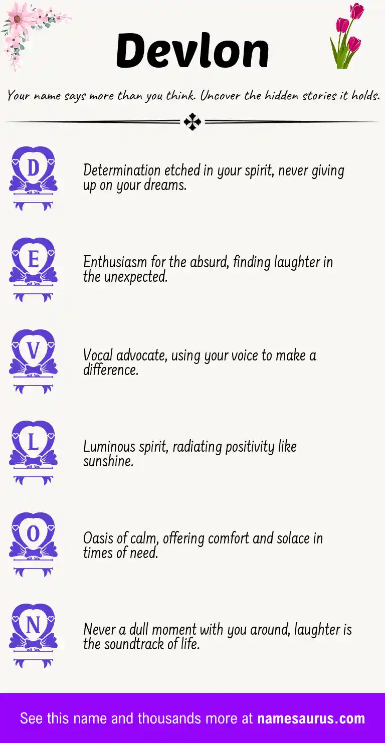 Acrostic poem about Devlon.