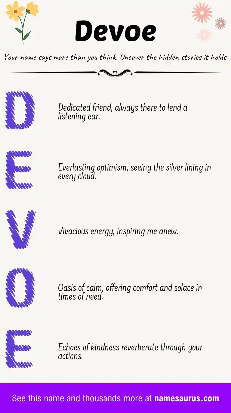 Acrostic poem about Devoe.