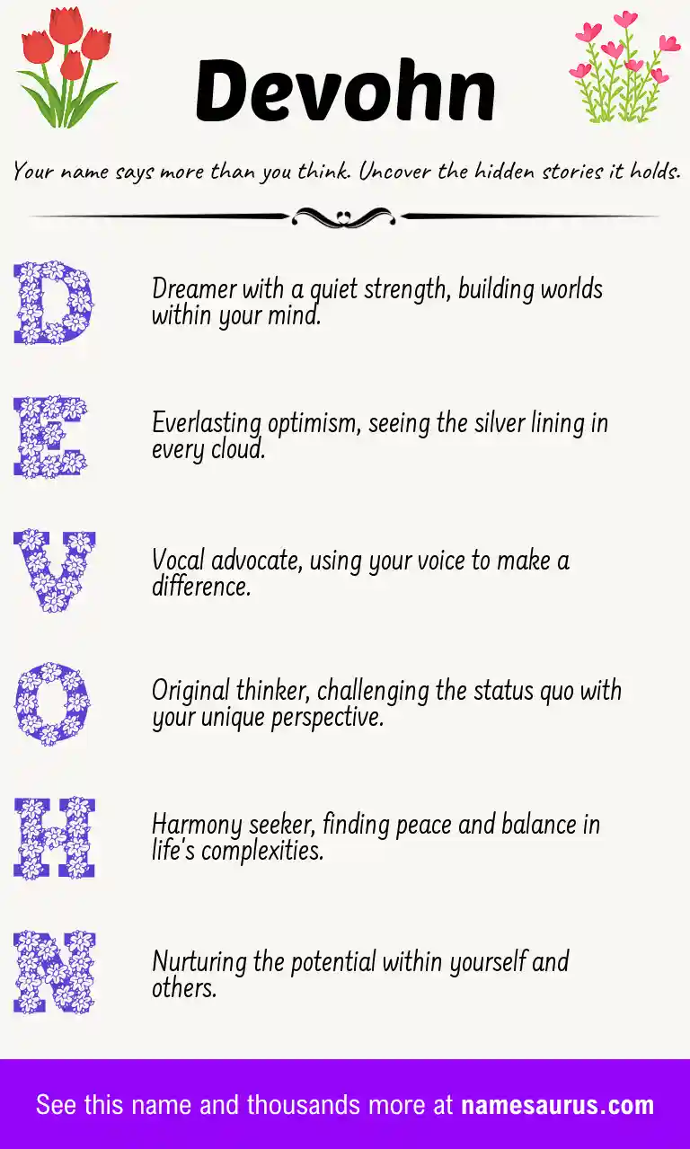Acrostic poem about Devohn.