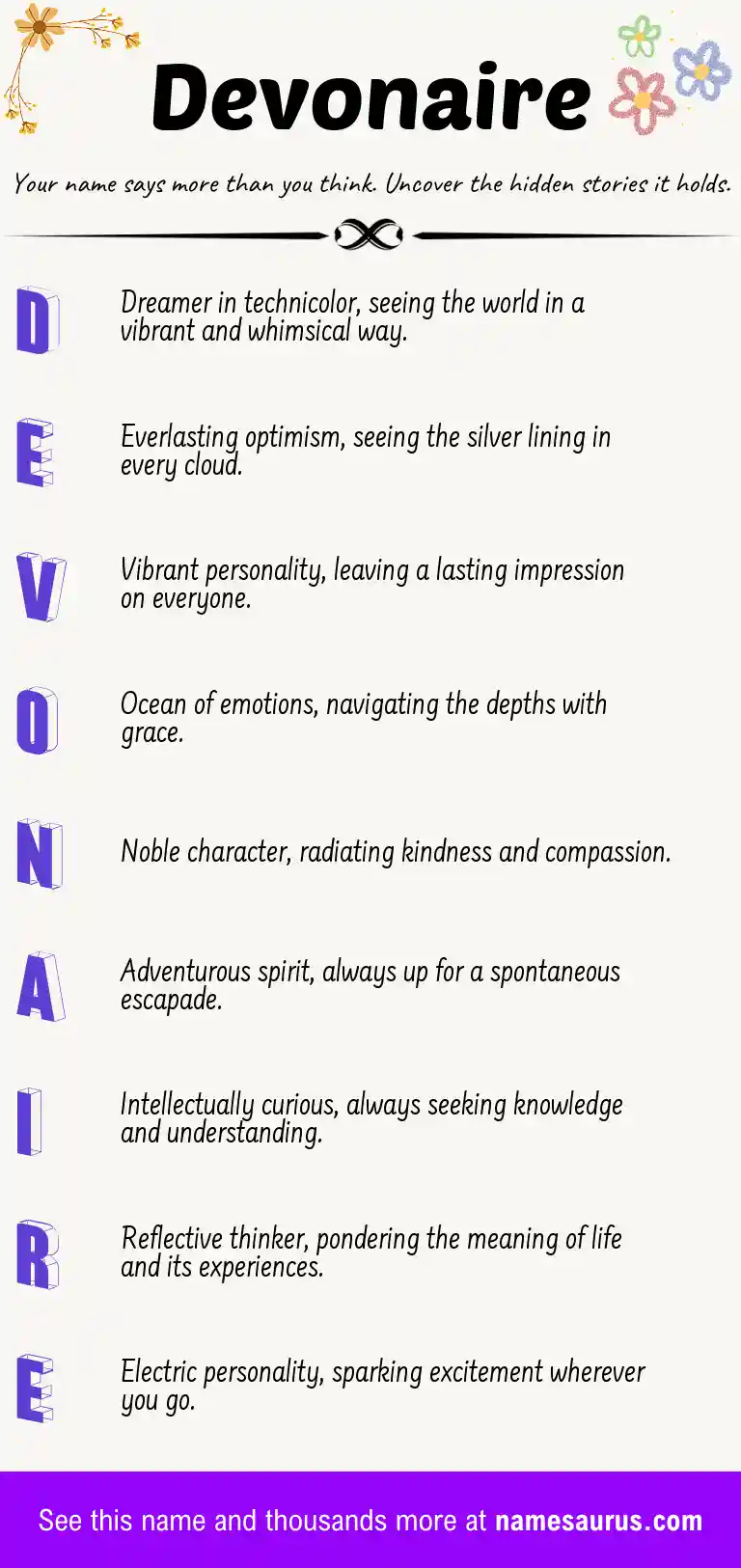 Acrostic poem about Devonaire.