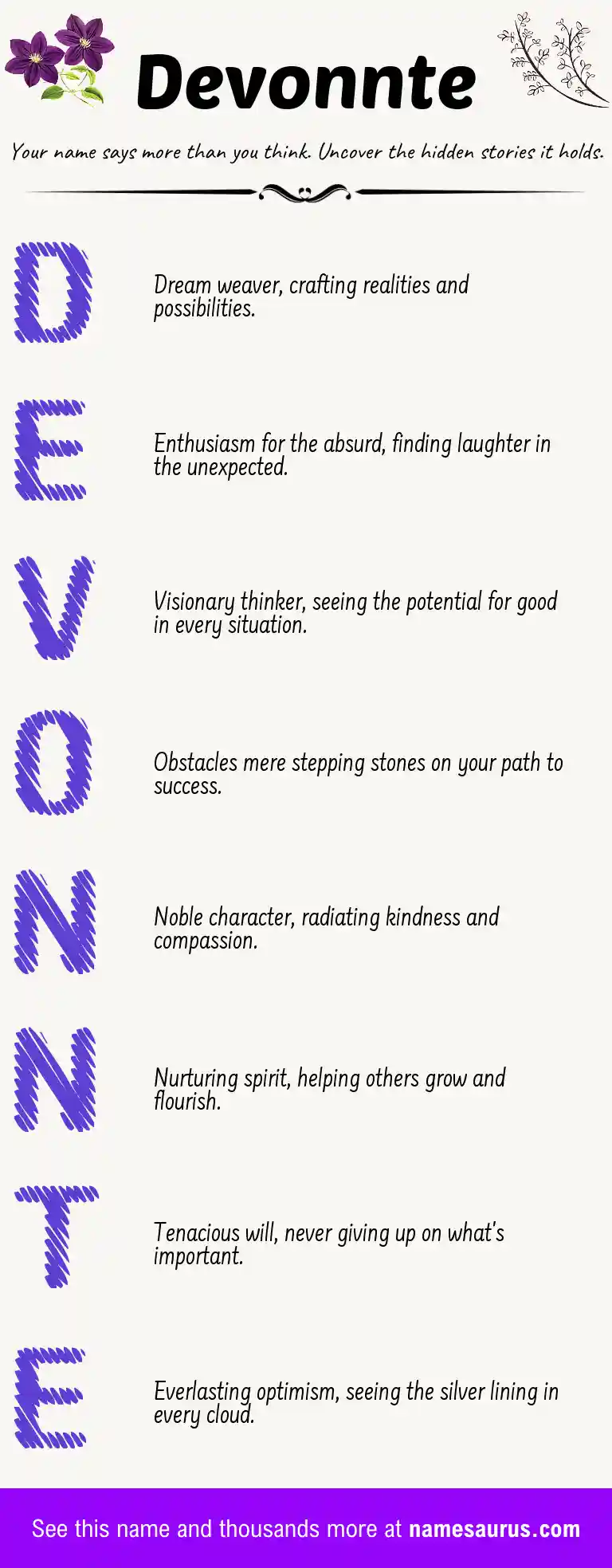 Acrostic poem about Devonnte.