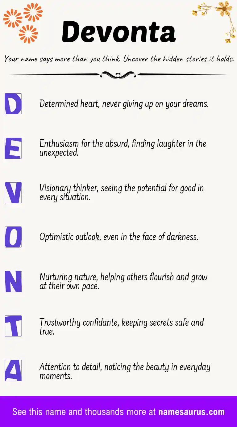 Acrostic poem about Devonta.