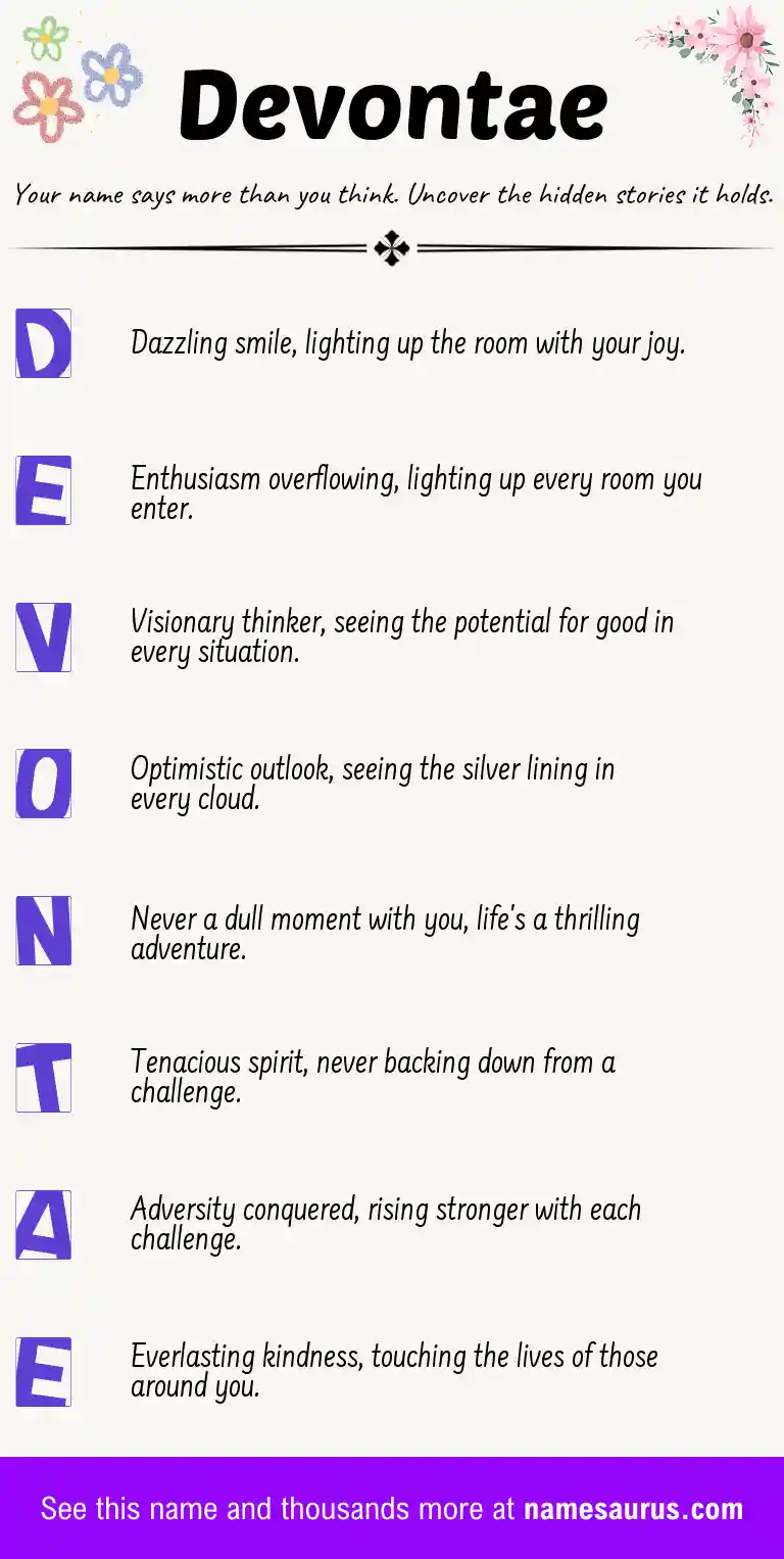 Acrostic poem about Devontae.