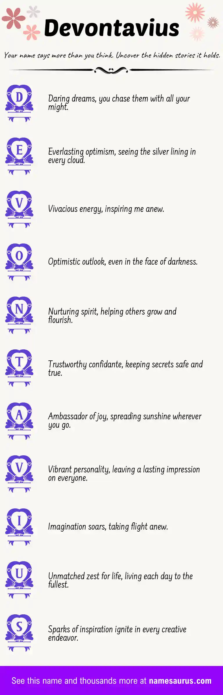 Acrostic poem about Devontavius.