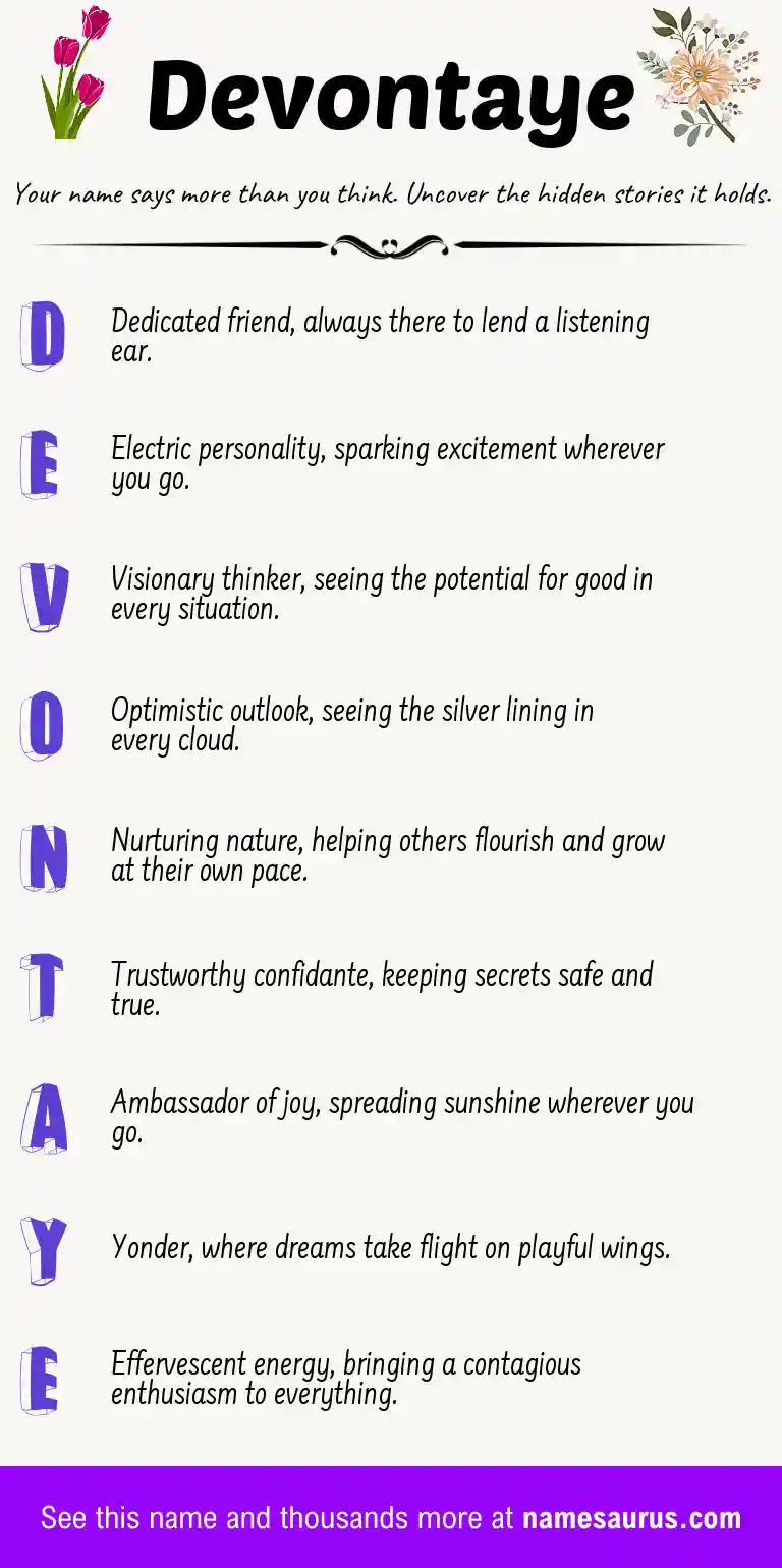 Acrostic poem about Devontaye.