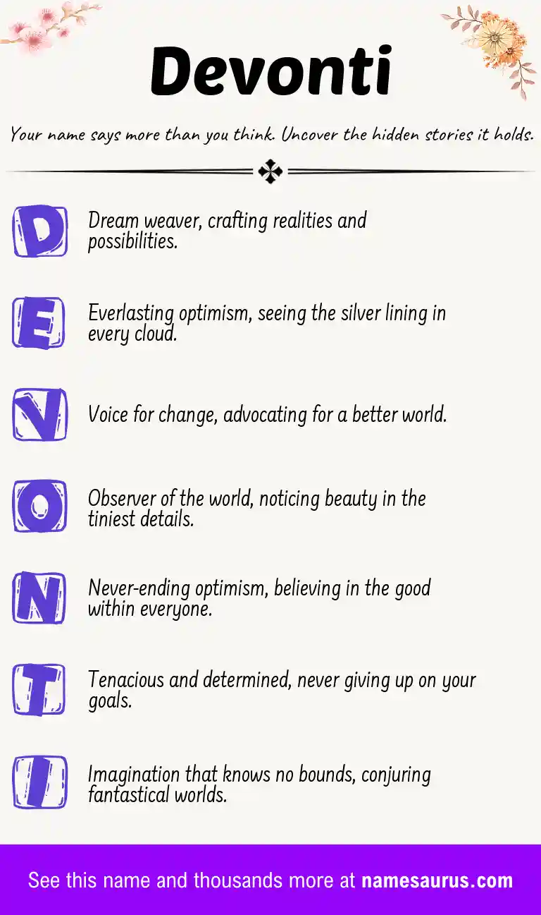 Acrostic poem about Devonti.
