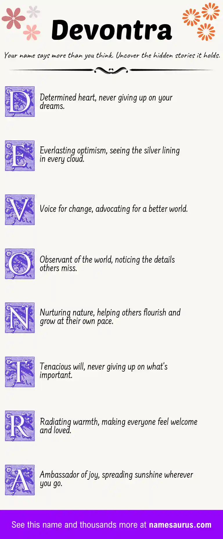 Acrostic poem about Devontra.
