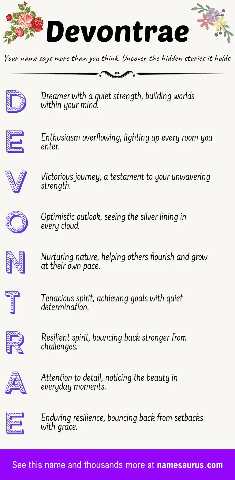 Acrostic poem about Devontrae.
