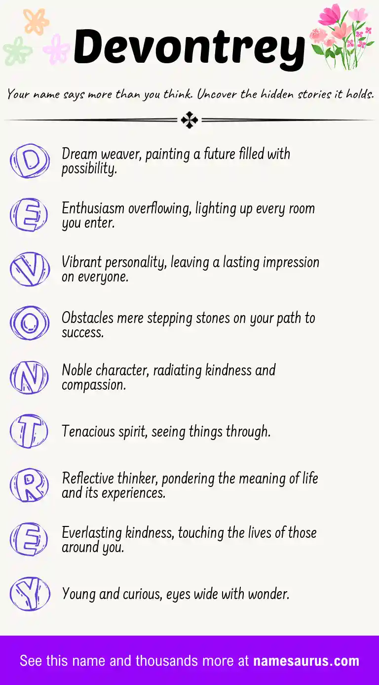 Acrostic poem about Devontrey.