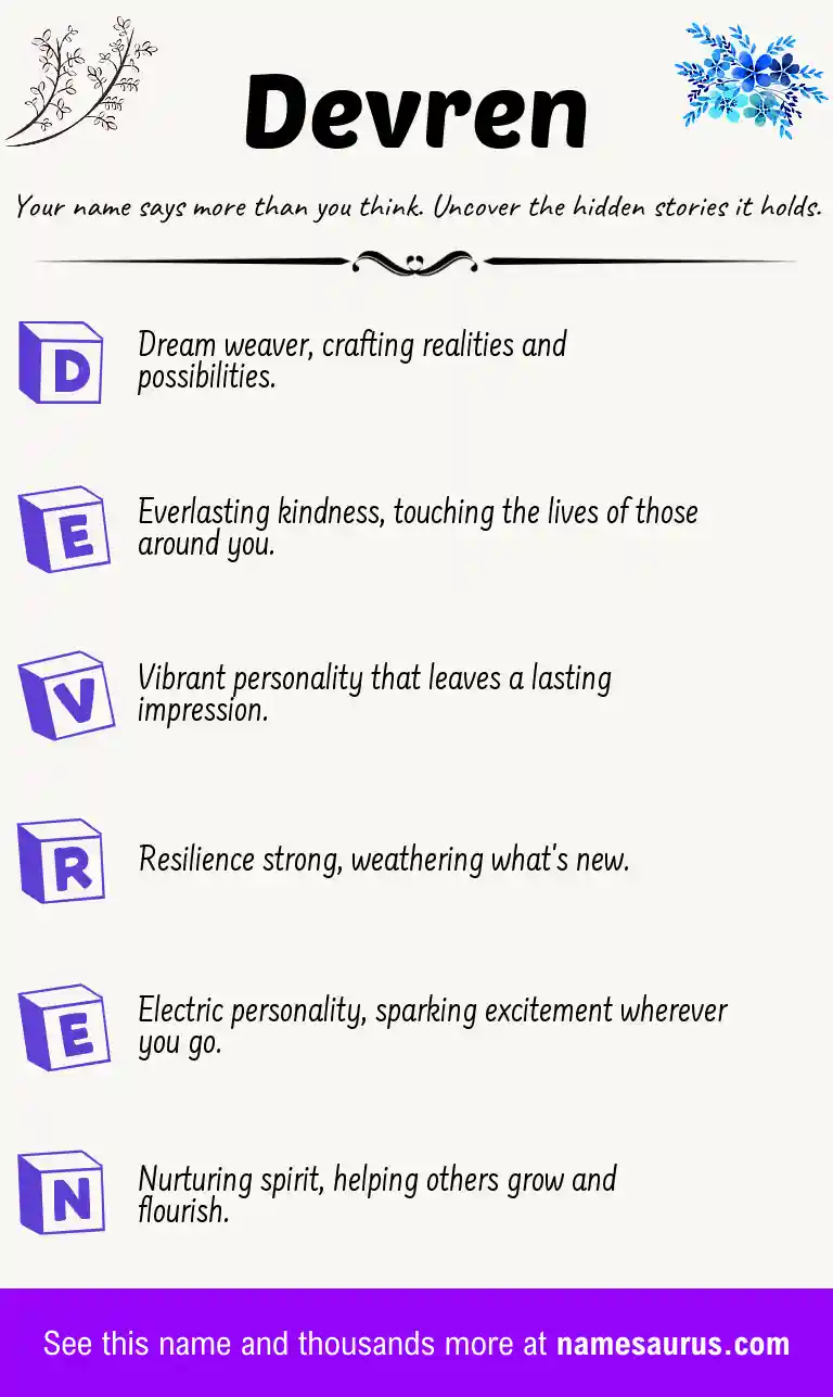 Acrostic poem about Devren.