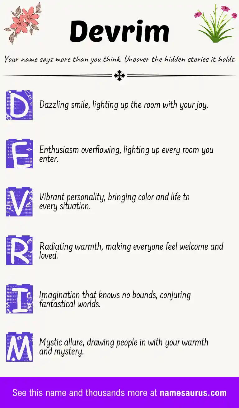 Acrostic poem about Devrim.