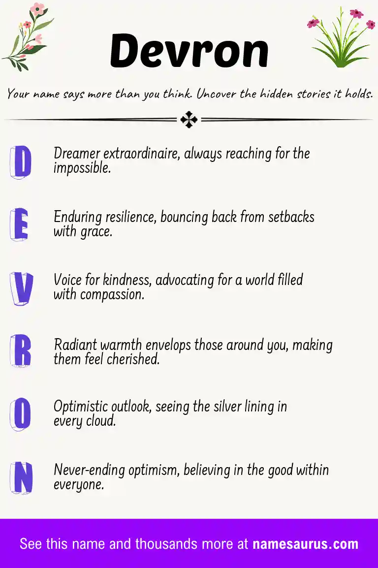 Acrostic poem about Devron.