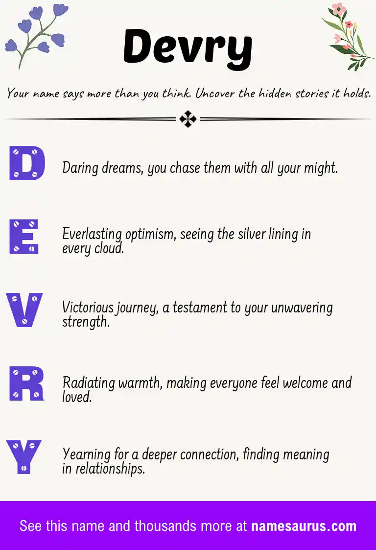 Acrostic poem about Devry.