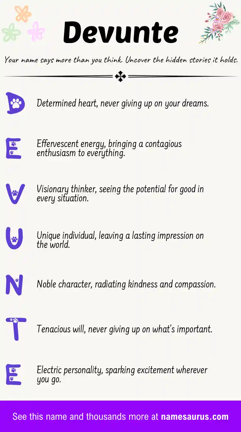 Acrostic poem about Devunte.