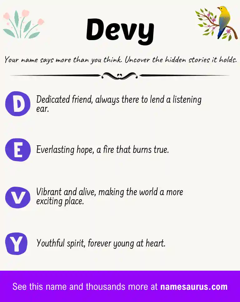 Acrostic poem about Devy.