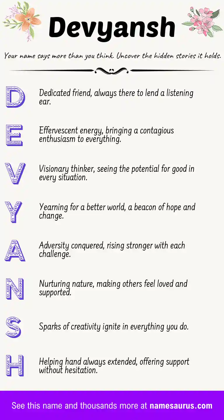 Acrostic poem about Devyansh.