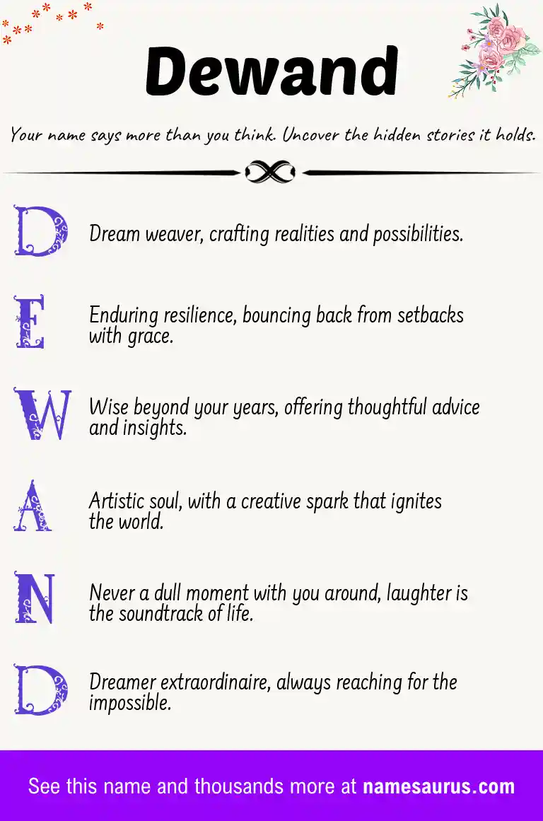 Acrostic poem about Dewand.