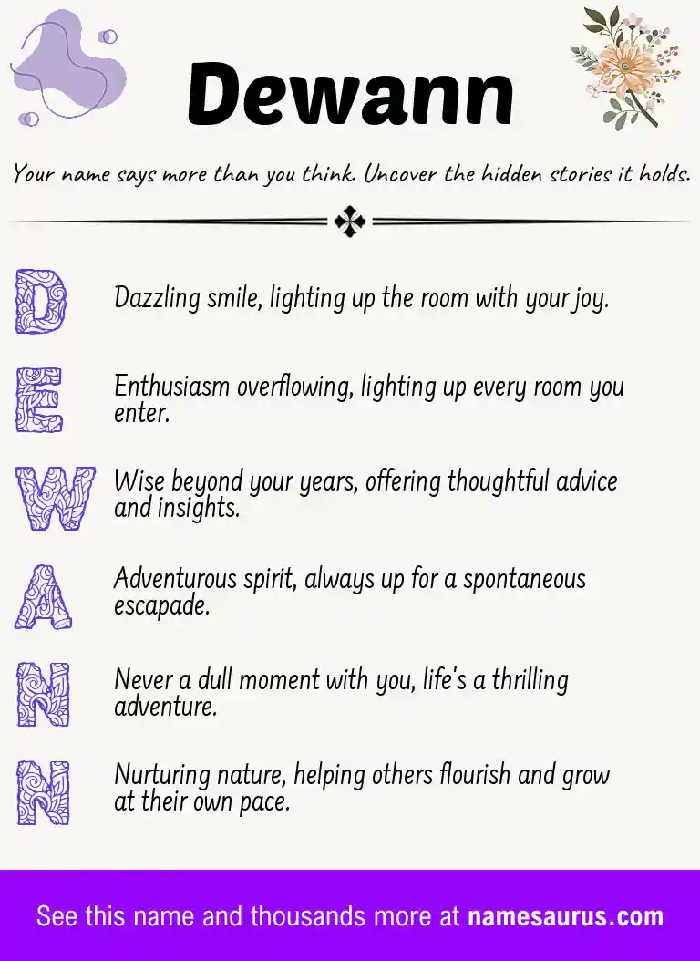 Acrostic poem about Dewann.