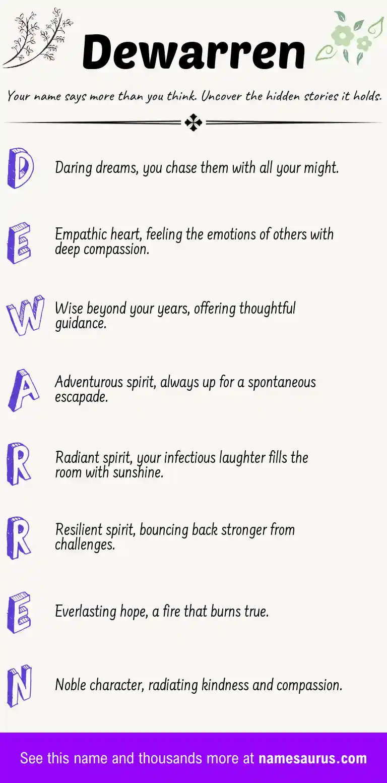 Acrostic poem about Dewarren.
